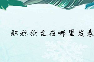 职称论文在哪里发表